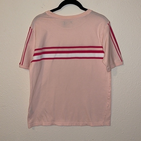 BDG Pink & Red White Stripes Sporty T Shirt Sz. L - Picture 7 of 10
